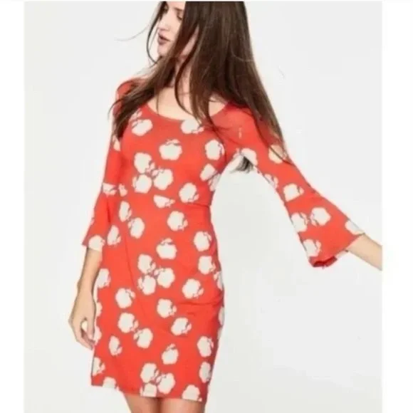 Boden Floral Orange Dress - Picture 3 of 16